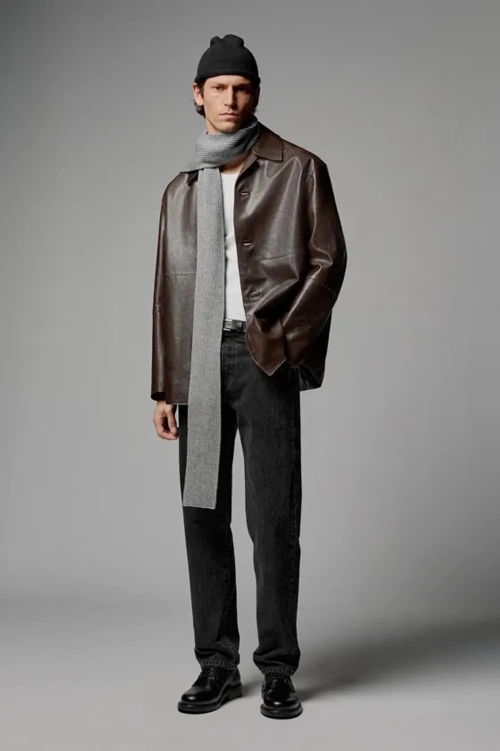 자라 리미티드에디션 레더 카코트 자켓 브라운 90s 아카이브 상품이미지2