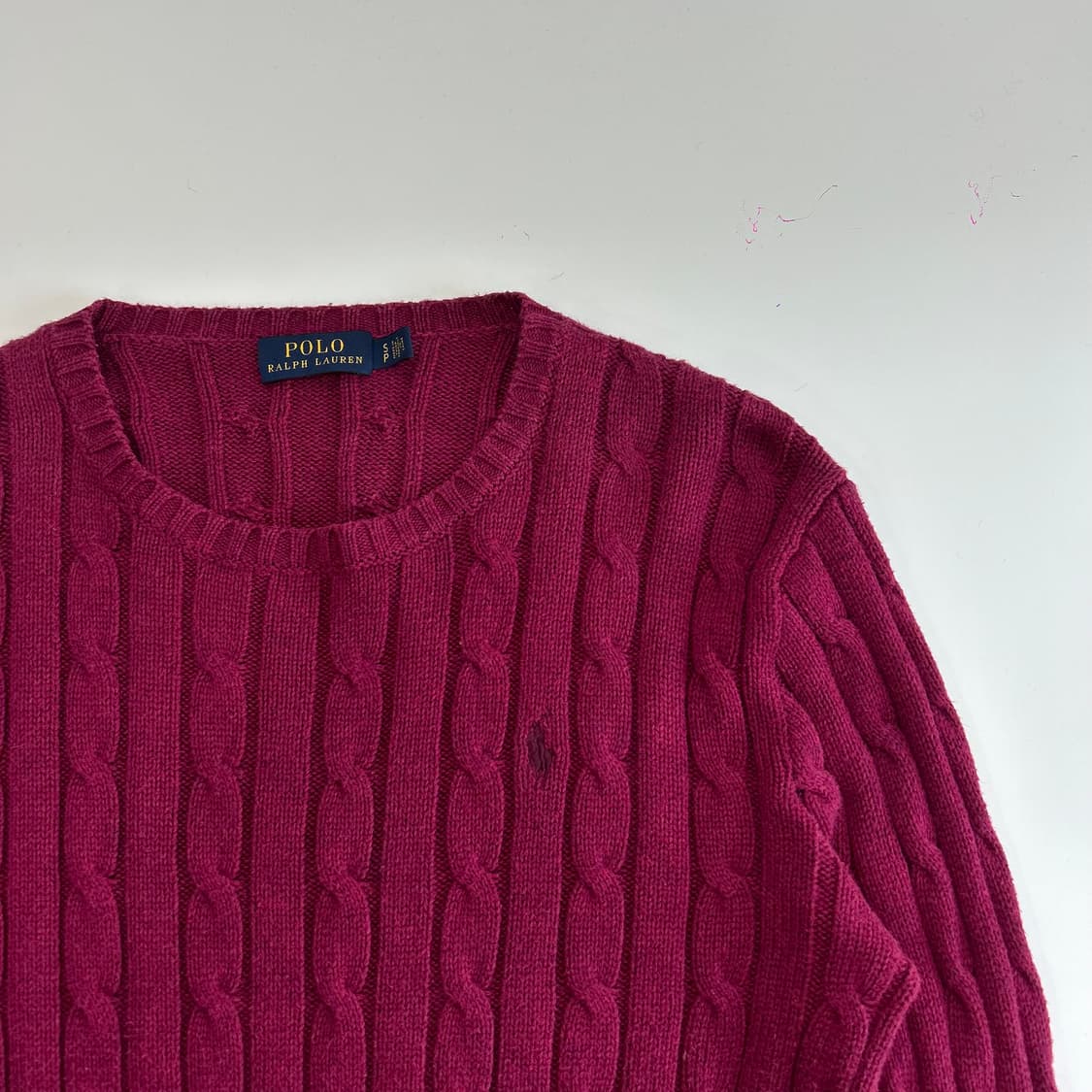 Polo 폴로 버건디 포니 케이블니트  상품이미지4