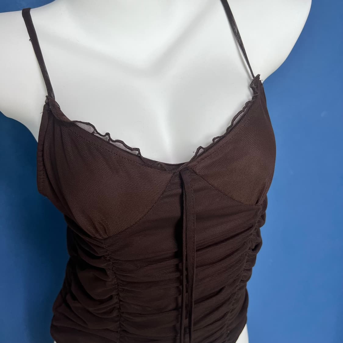 빈티지 브라운 레이스 나시 상품이미지2