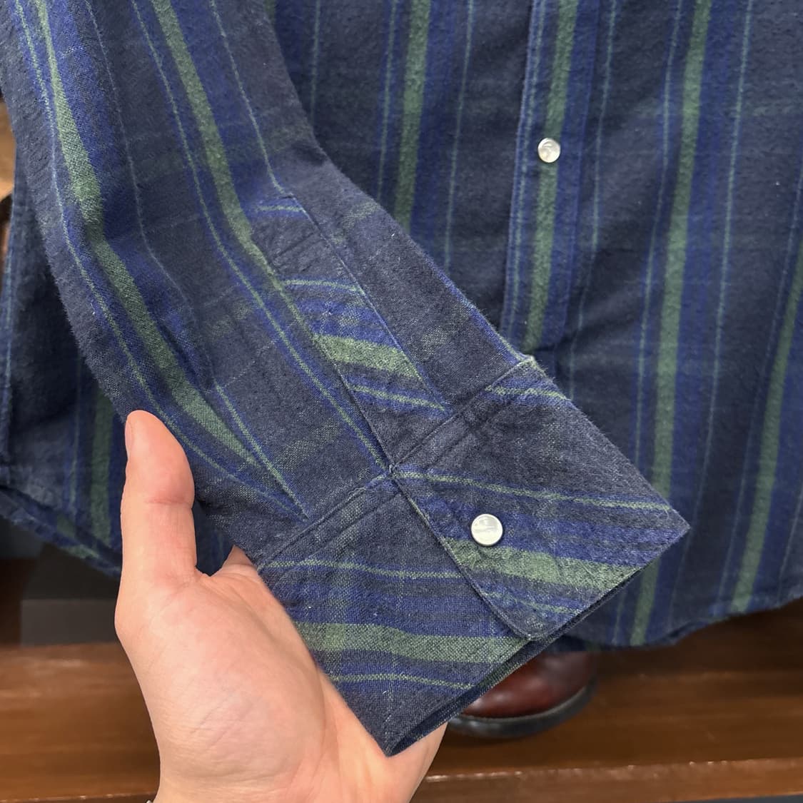 리바이스 레드탭 플란넬 스트라이프 체크 패턴 웨스턴 셔츠 N1082 상품이미지6