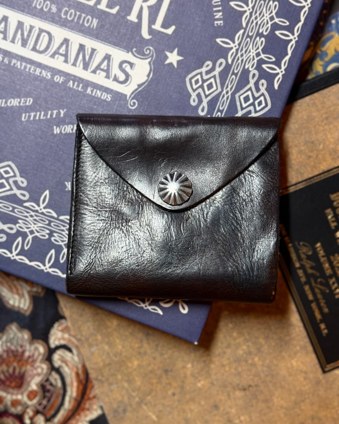 R.R.L 콘초 레더 월렛 다크 브라운 상품이미지8