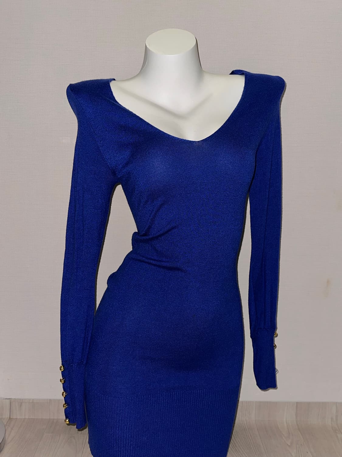 빈티지 갸루스타일 딱붙 니트 원피스 상품이미지5