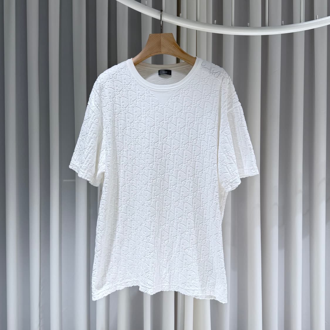 2XL / 디올 오블리크 테리 반팔티셔츠 화이트  상품이미지1