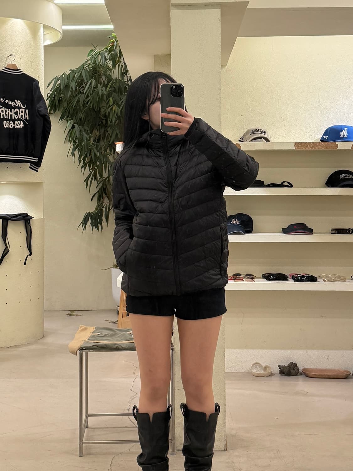 빈티지 블랙 경량패딩 U267 상품이미지1