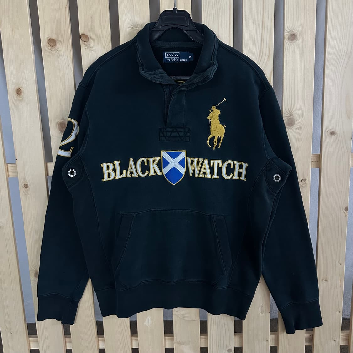 (M) 폴로 랄프로렌 블랙워치 빅포니 럭비셔츠 반집업 맨투맨 상품이미지1