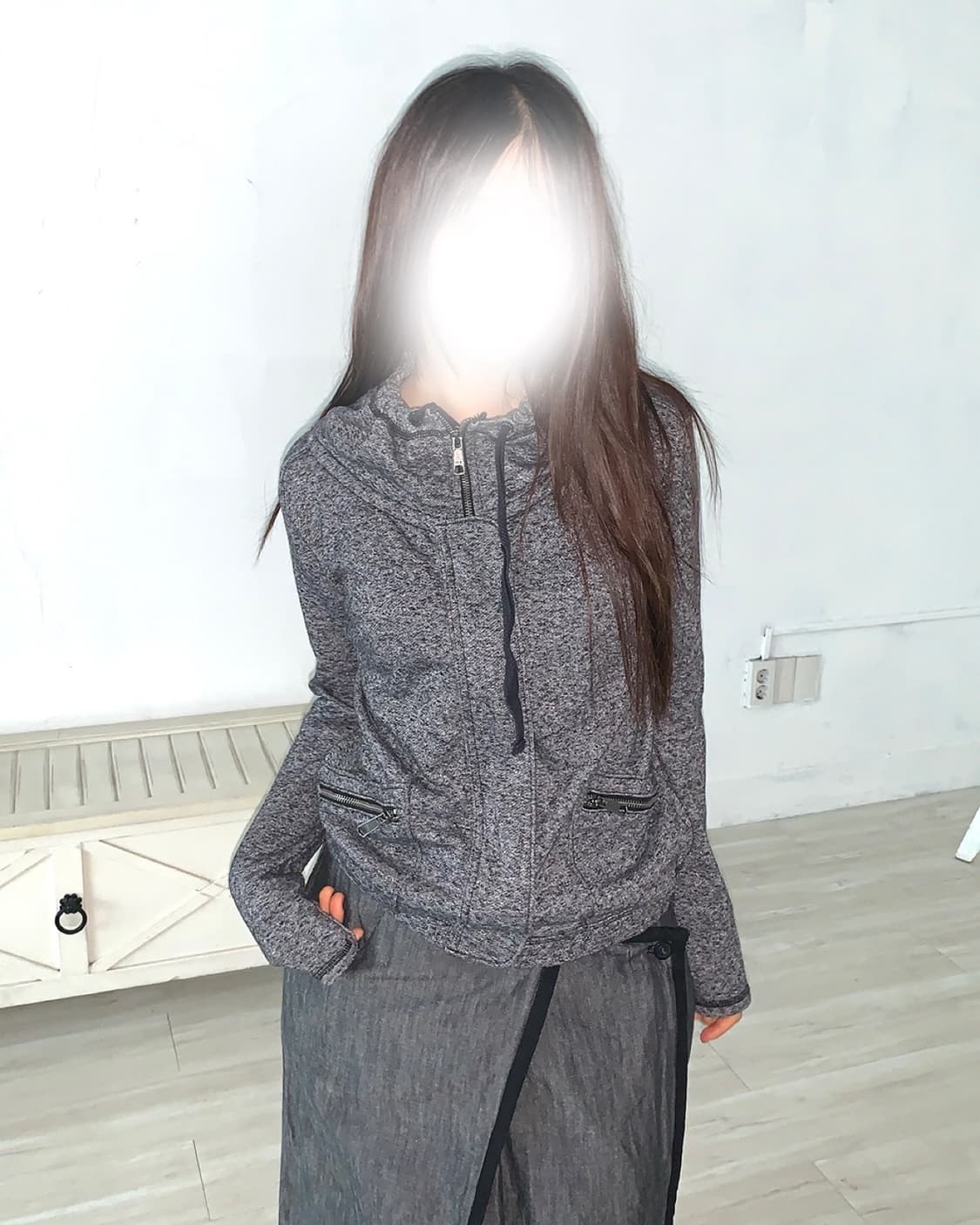American Eagle Melange Grey Zip-Up 상품이미지4