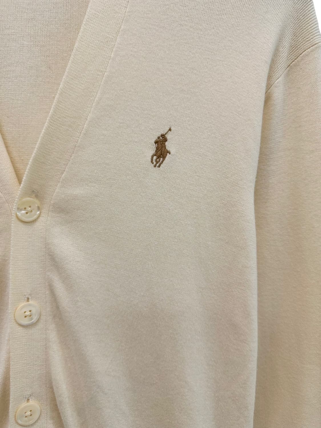 폴로 피마코튼 가디건 크림색 (XS~S) 상품이미지3