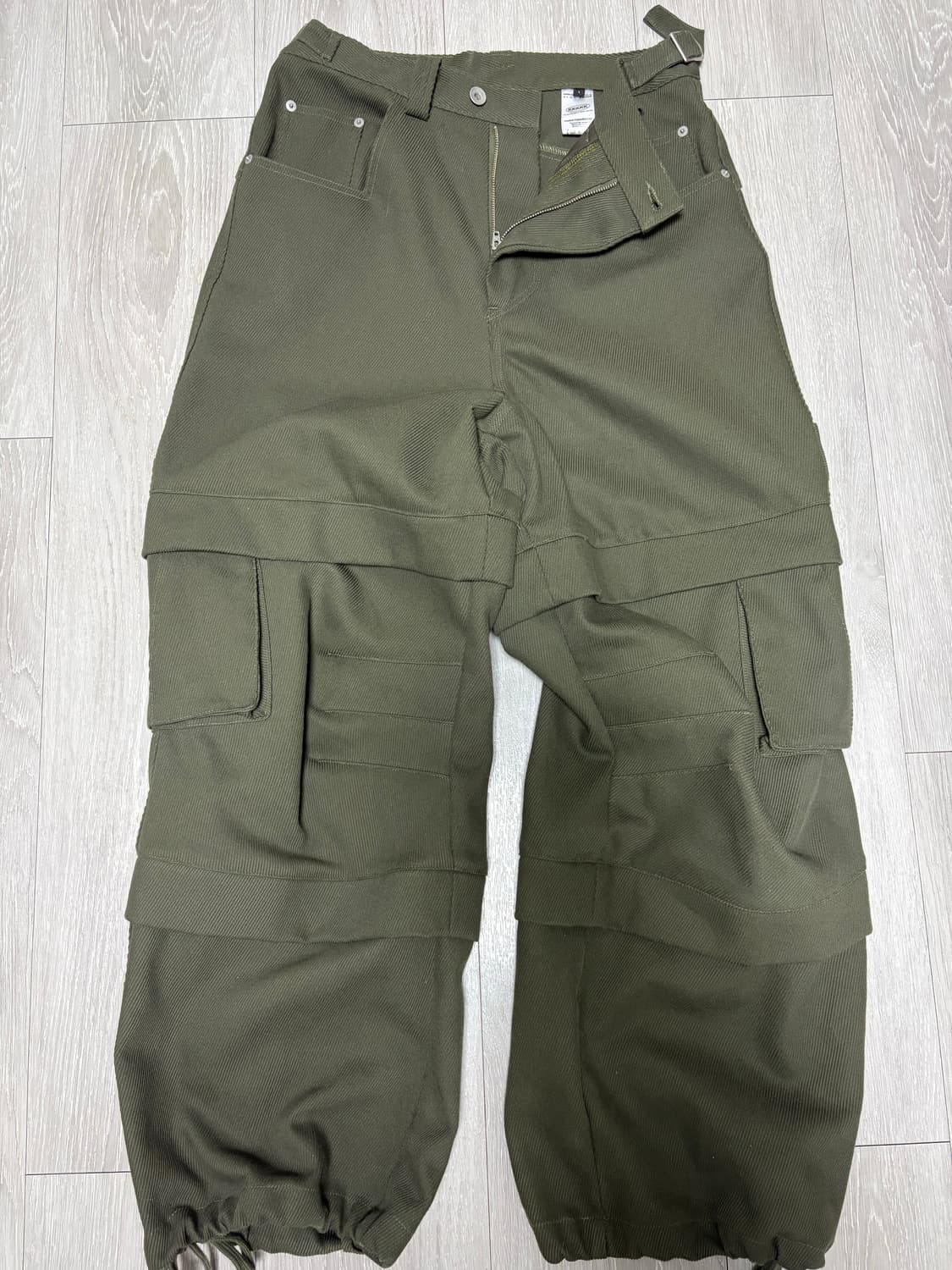 카미엔 타이탄 카키 베기 카고 팬츠 상품이미지2