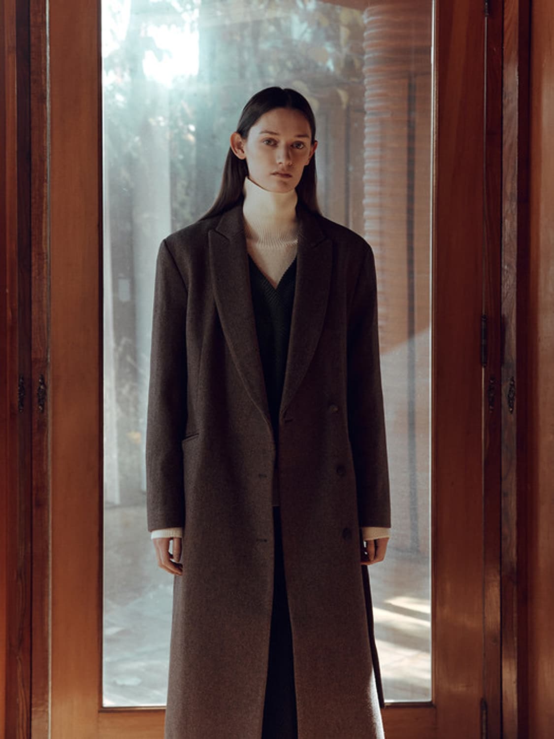 르917 SIDE BELTED COAT 브라운 상품이미지1