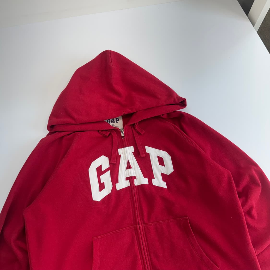 Gap 갭 화이트 로고 레드 후드집업 상품이미지4
