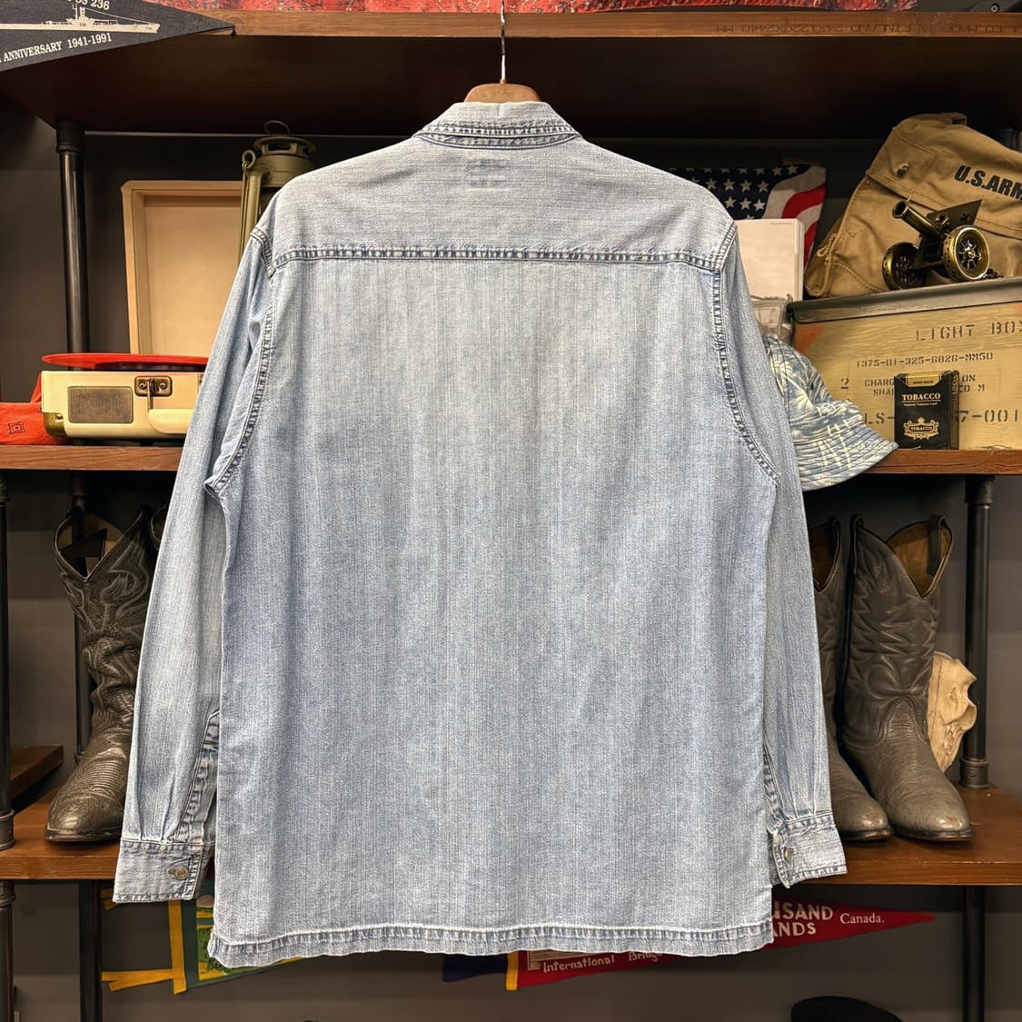 90s 리바이스 드라이굿즈 리벳버튼 워크 데님셔츠 빈티지워싱 N717 상품이미지2
