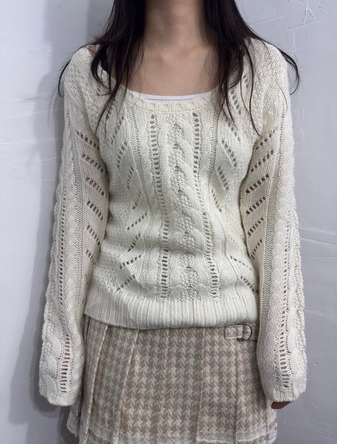 빈티지 U넥 니트 (달천 갸루깔) 상품이미지1