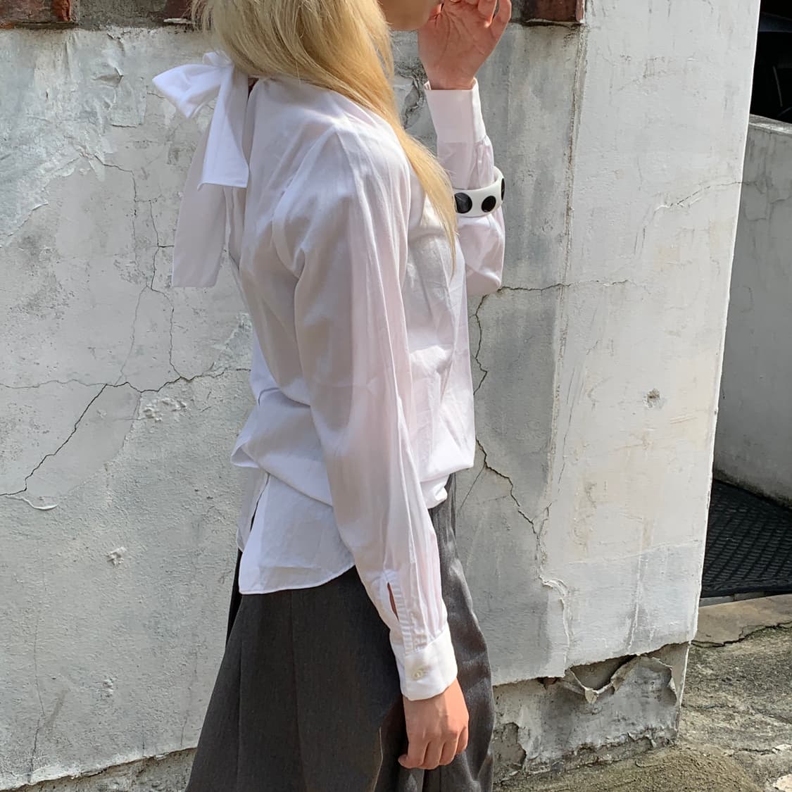 느와 케이 니노미야 꼼데가르송 보우 타이 셔츠 블라우스 상품이미지4