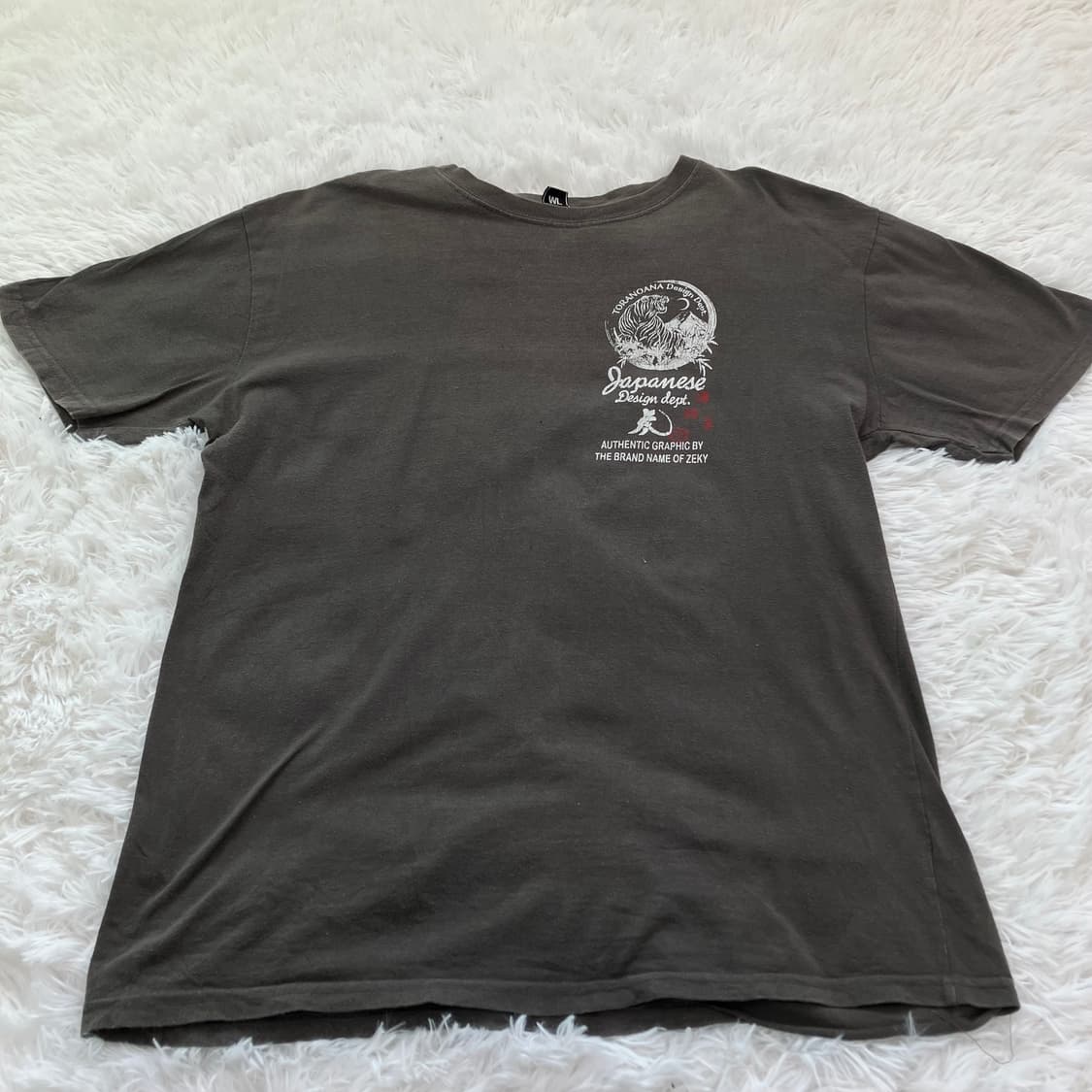 빈티지 오리엔탈 타이거 차콜 반팔 790 y2k 스트릿 갸루 펑키 일본빈 상품이미지2