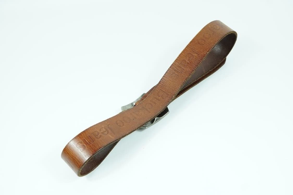 Buckaroo 빈티지 음각 로고 통가죽 브라운 벨트 상품이미지2