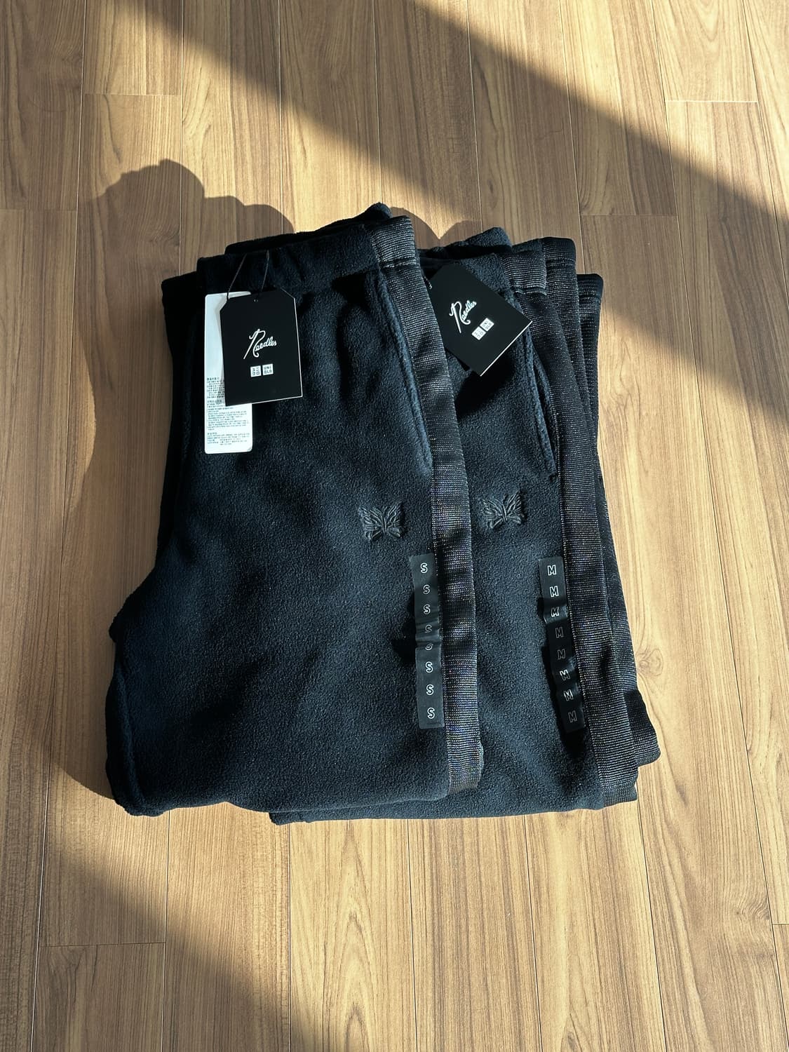 니들스x유니클로 후리스와이드팬츠 블랙 상품이미지3