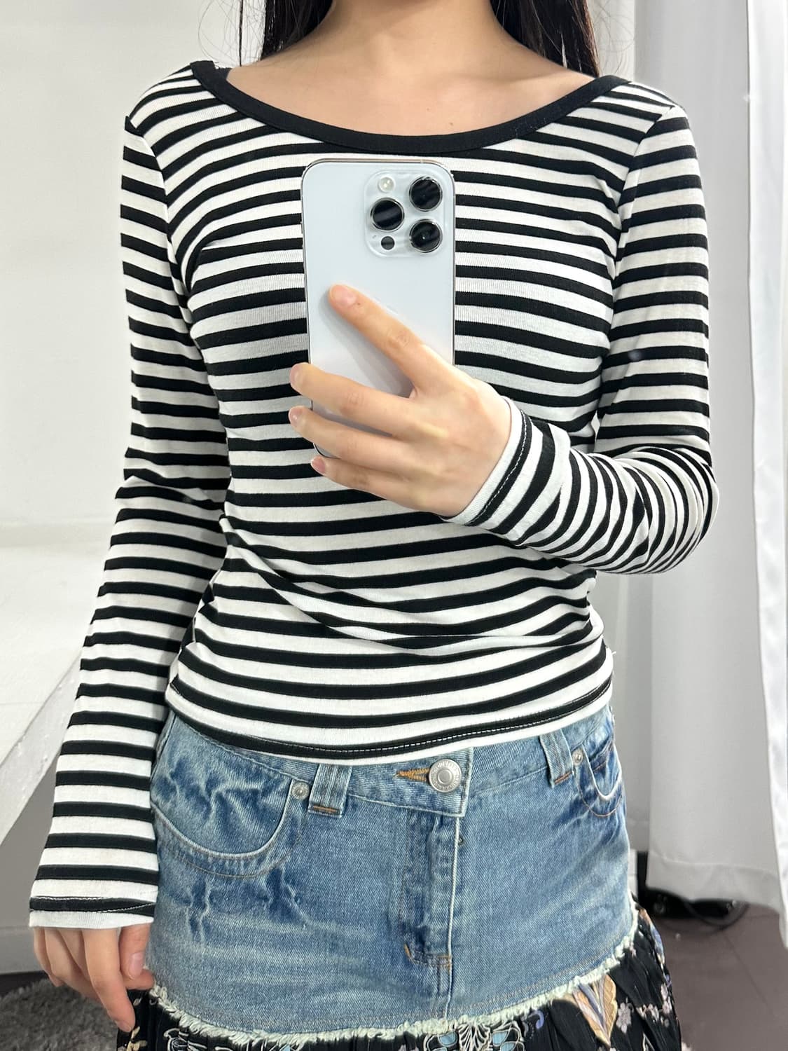 stripe slim top 상품이미지3