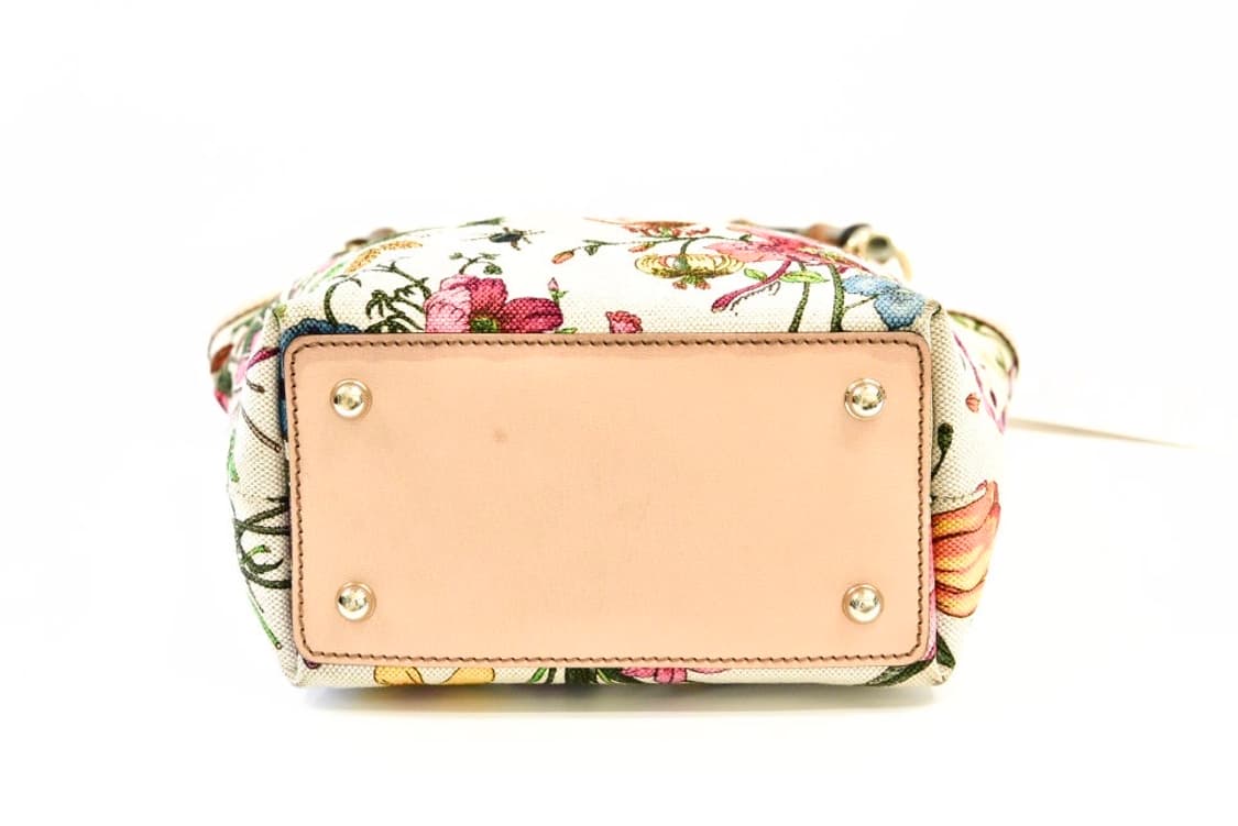 구찌 뱀부 멀티컬러 플로라 캔버스 토트백  (정품) 상품이미지5