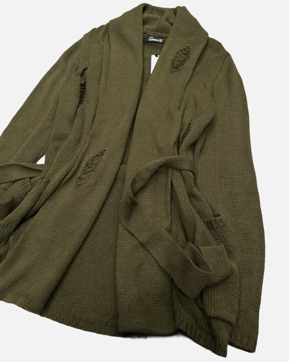 CAVARIA distressed belted showl cardigan 상품이미지4