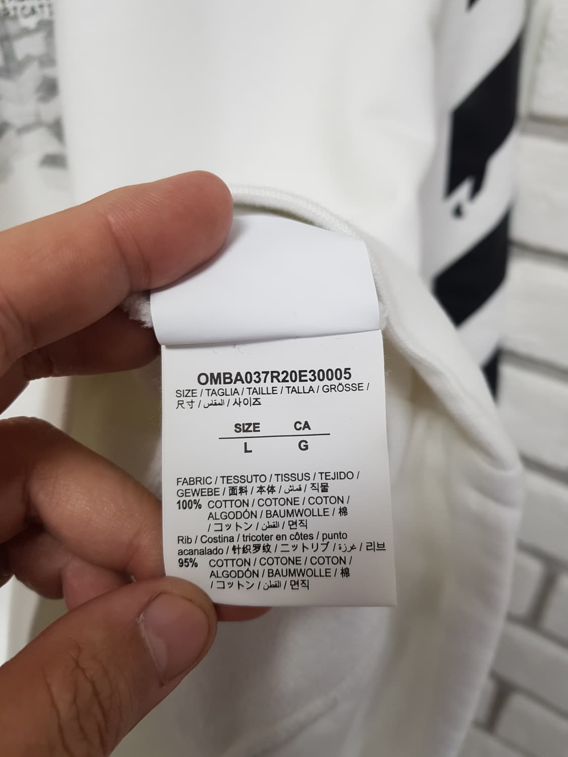 [L/100~105] 오프화이트 애로우 기모맨투맨 화이트 상품이미지7