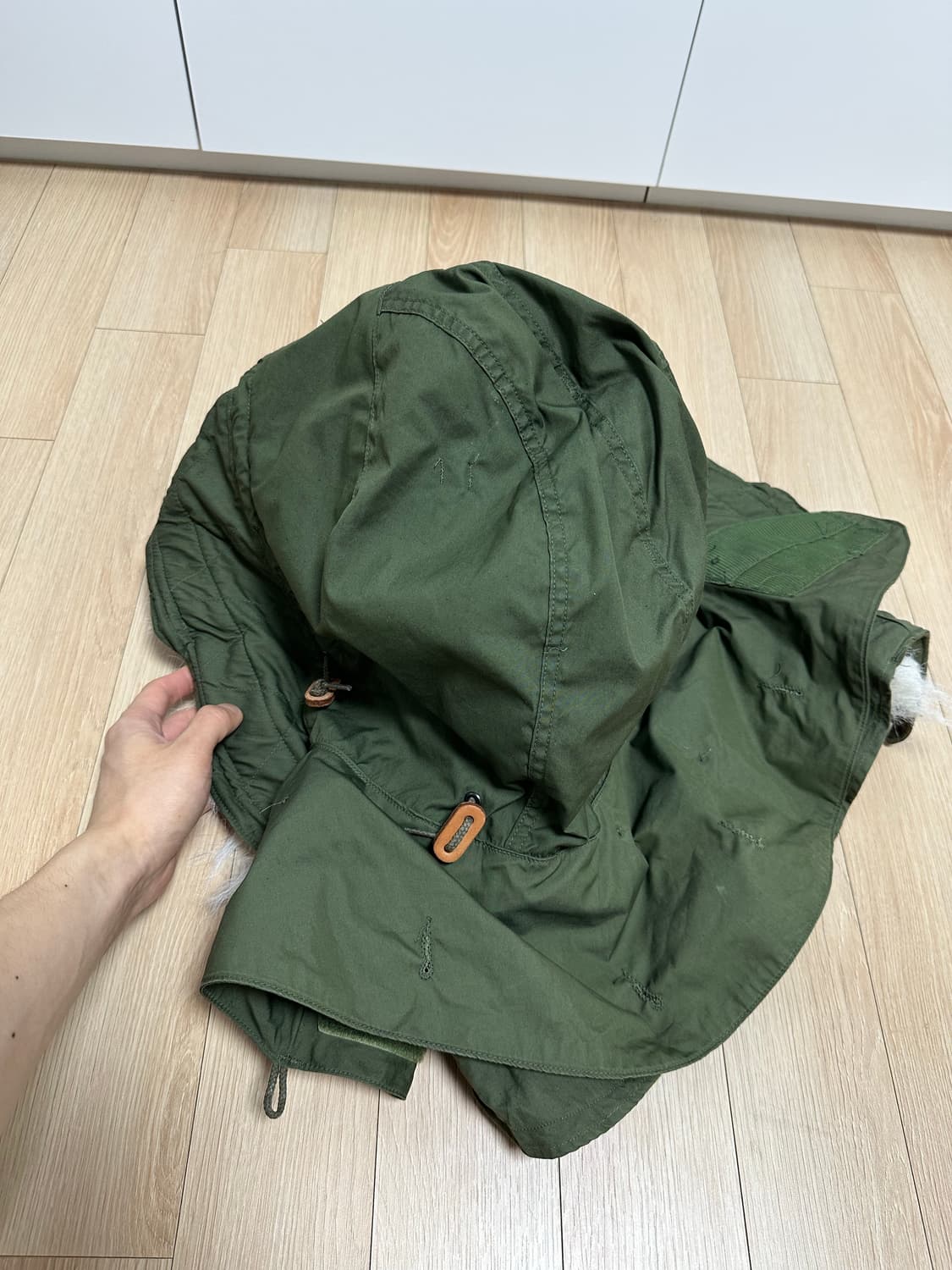 미군 오리지널 M-65 개파카 피쉬테일 모자 급처 상품이미지6