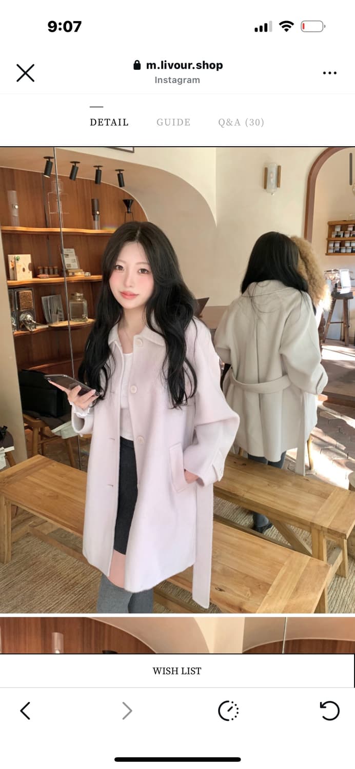 Livour betty half coat 리브아워 베티 하프 코트 라벤더 상품이미지3