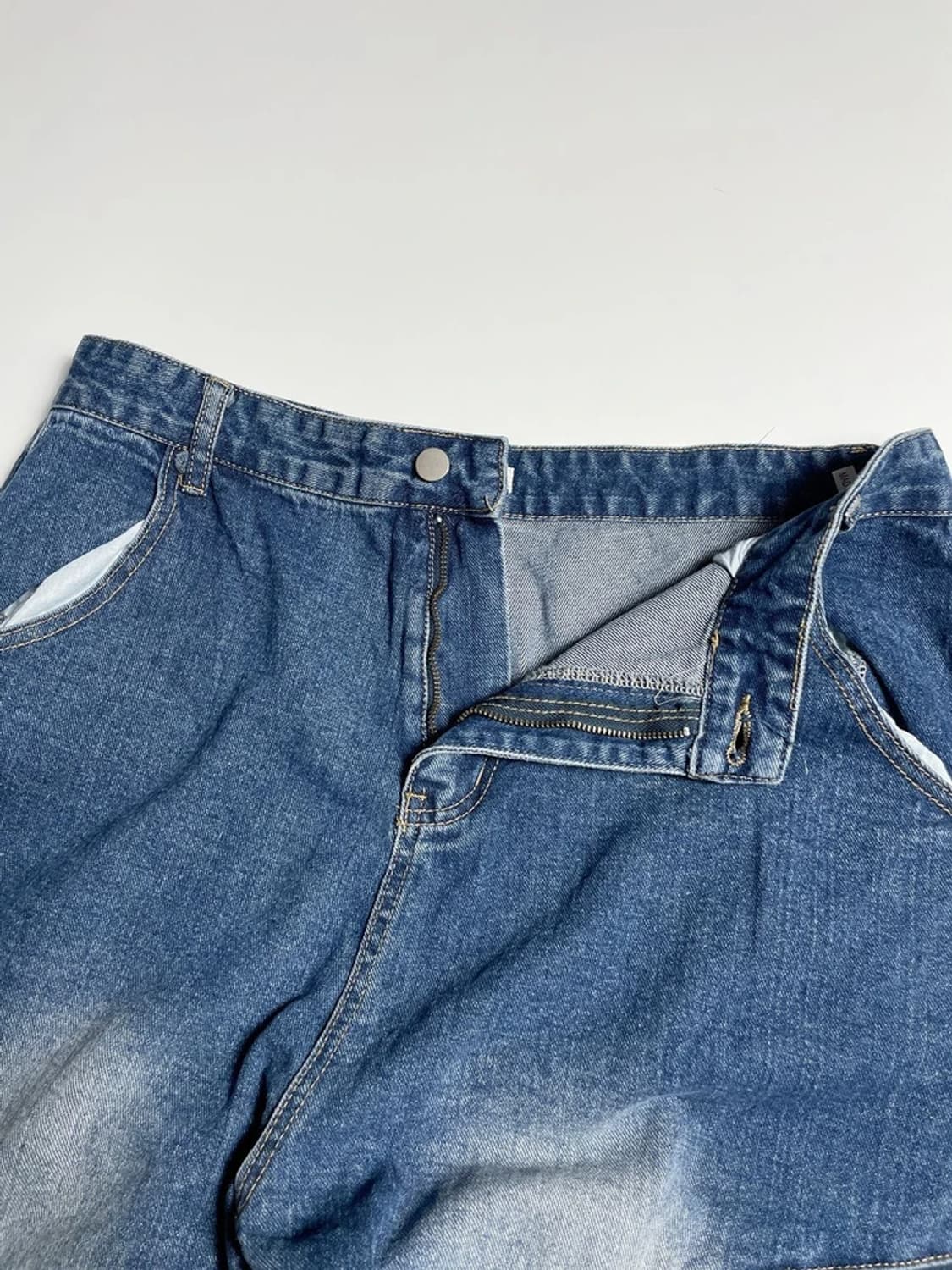 루프팩토리 와이드핏 워싱 헤비 카고 데님 팬츠 R1013 상품이미지4
