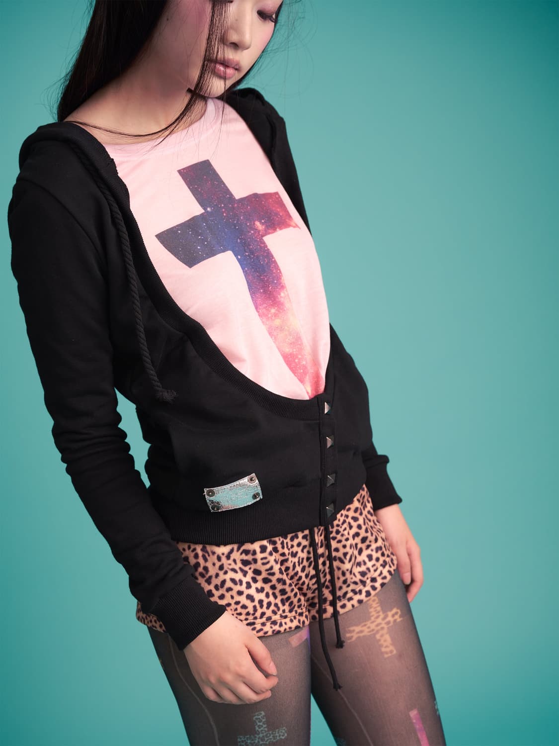 igusa 크로스 프린트 탑 상품이미지3