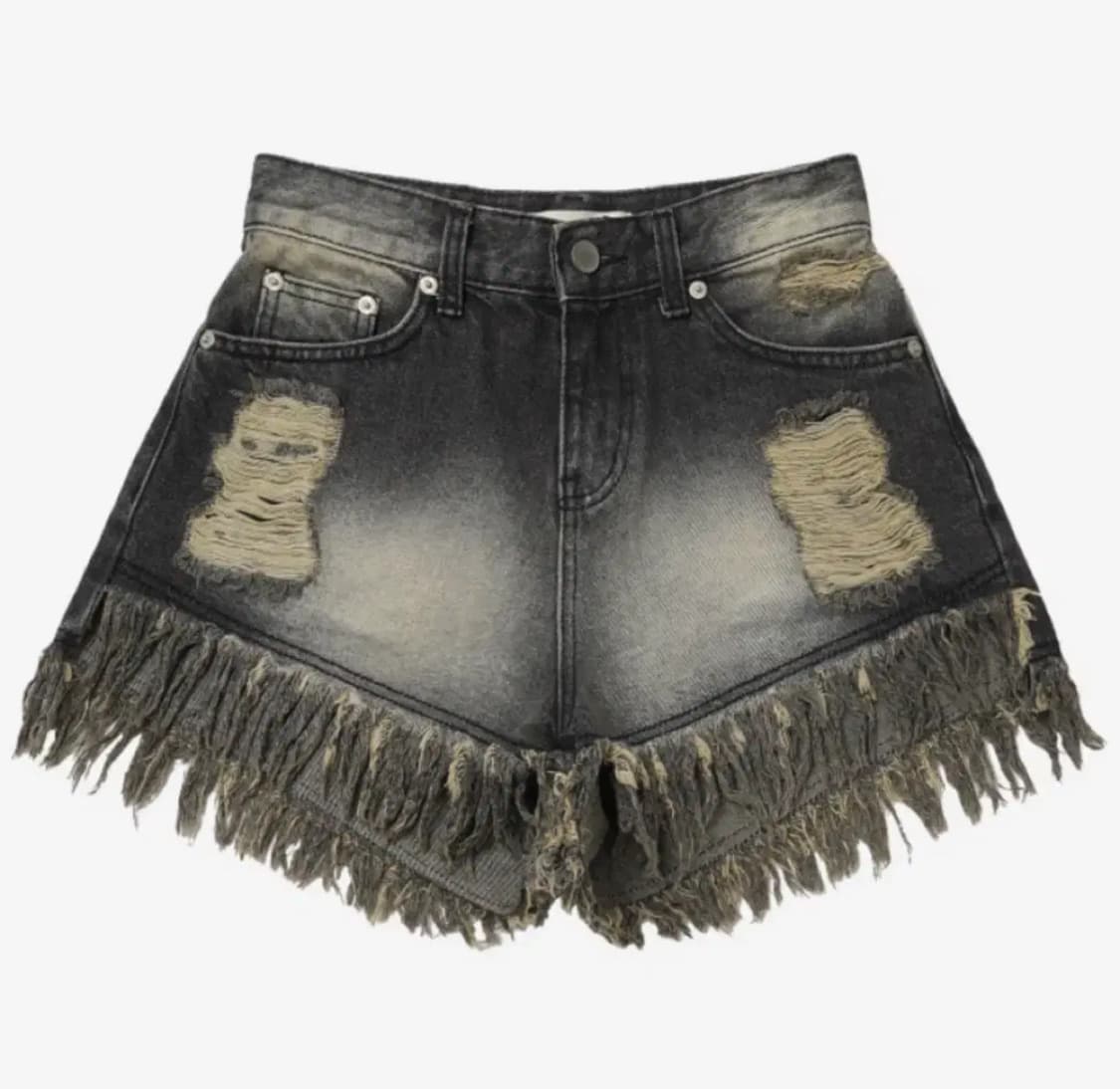 보헤미안서울 데미지 워싱 쇼츠 그레이 M 상품이미지1