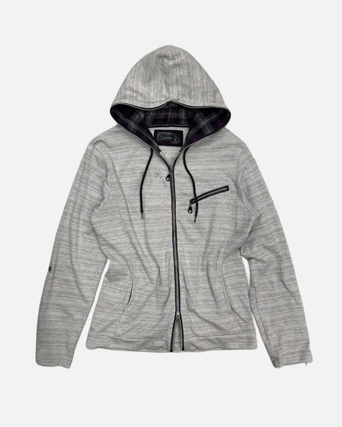 NOTA BENE grey waffle hood zip-up 상품이미지1