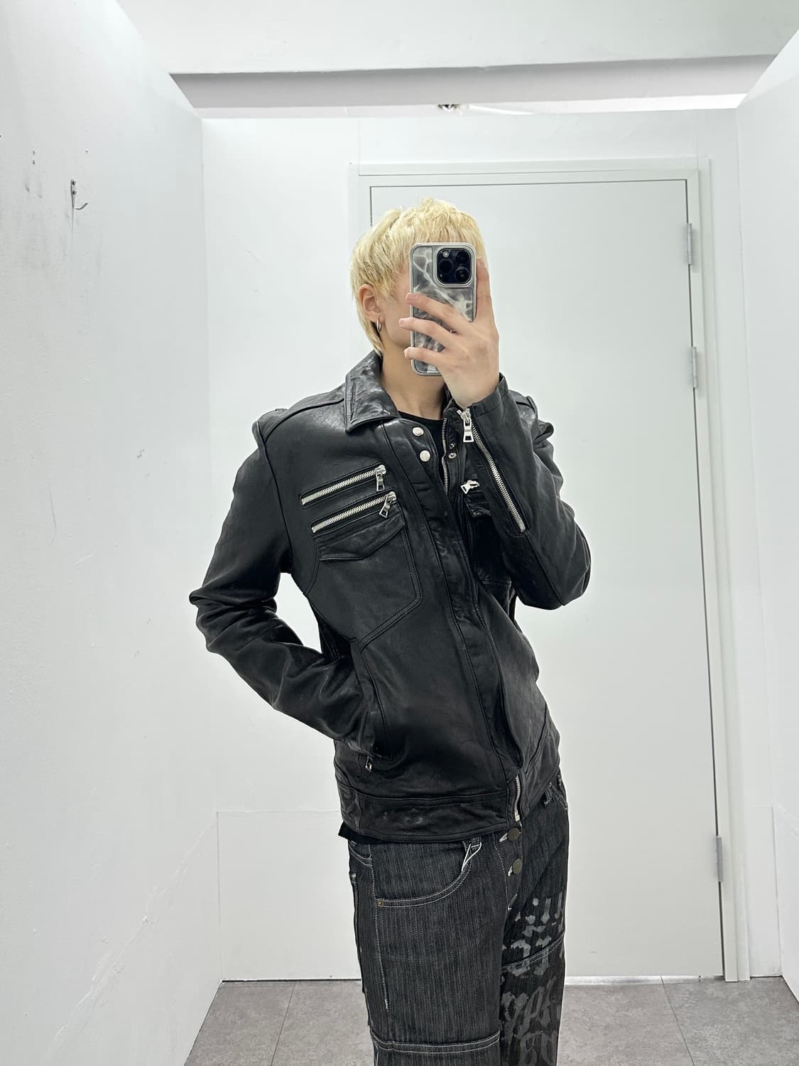 ITALY sheepskin gimmick multi zipper lea 상품이미지2