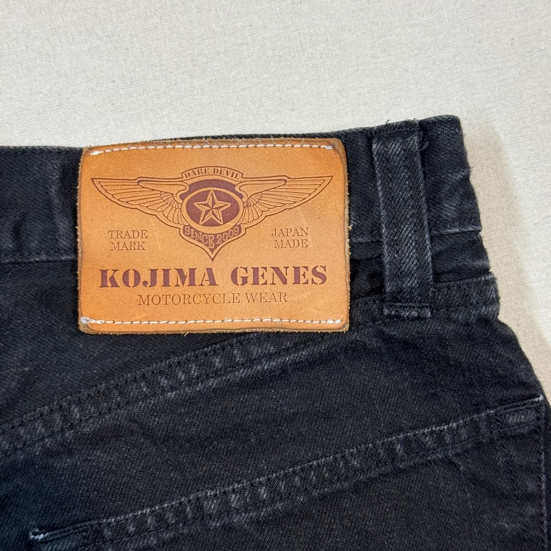 32inch) 코지마 진즈 흑청 데님 모터사이클 팬츠 상품이미지3
