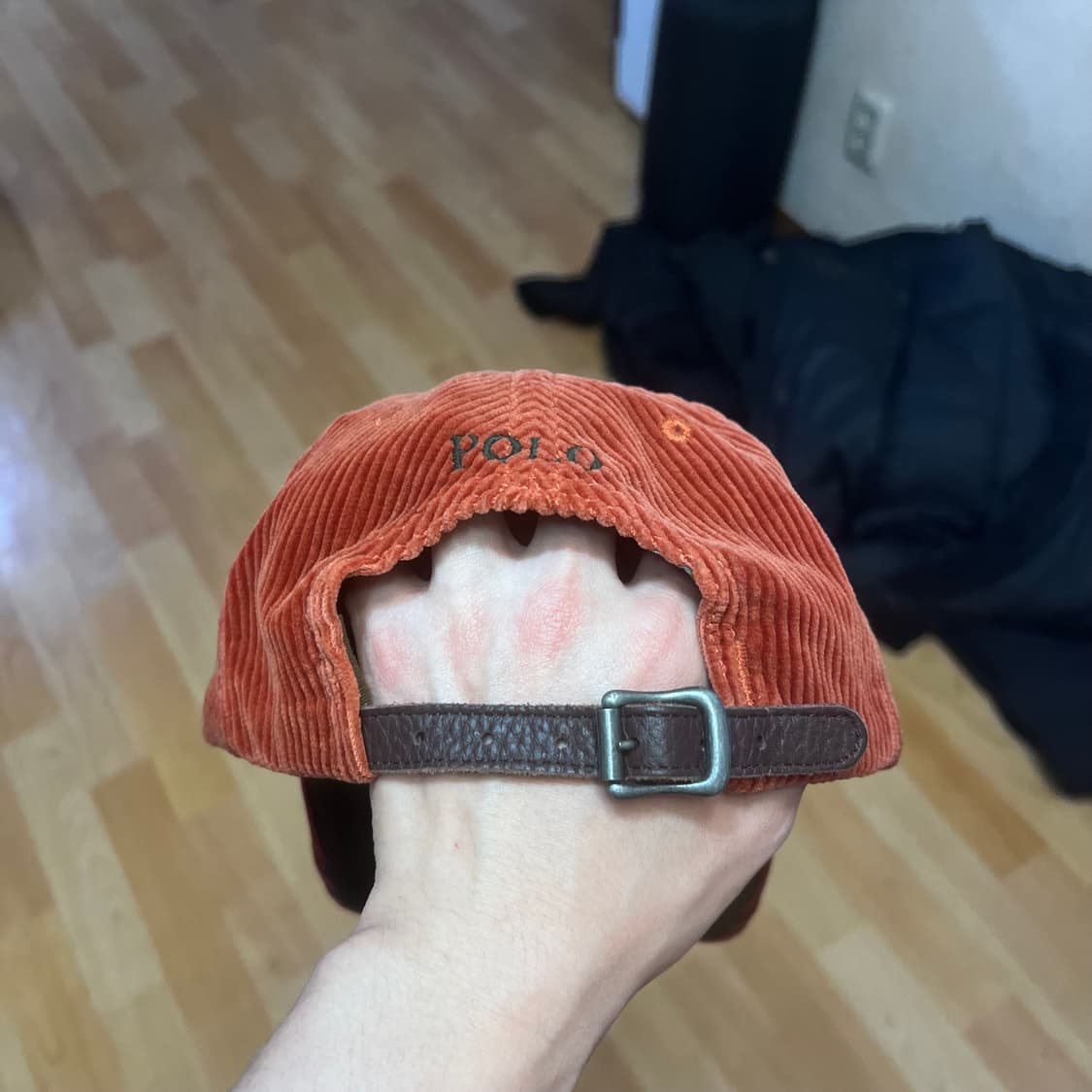 폴로 랄프로렌 오렌지 코듀로이 가죽스트랩 볼캡 상품이미지2