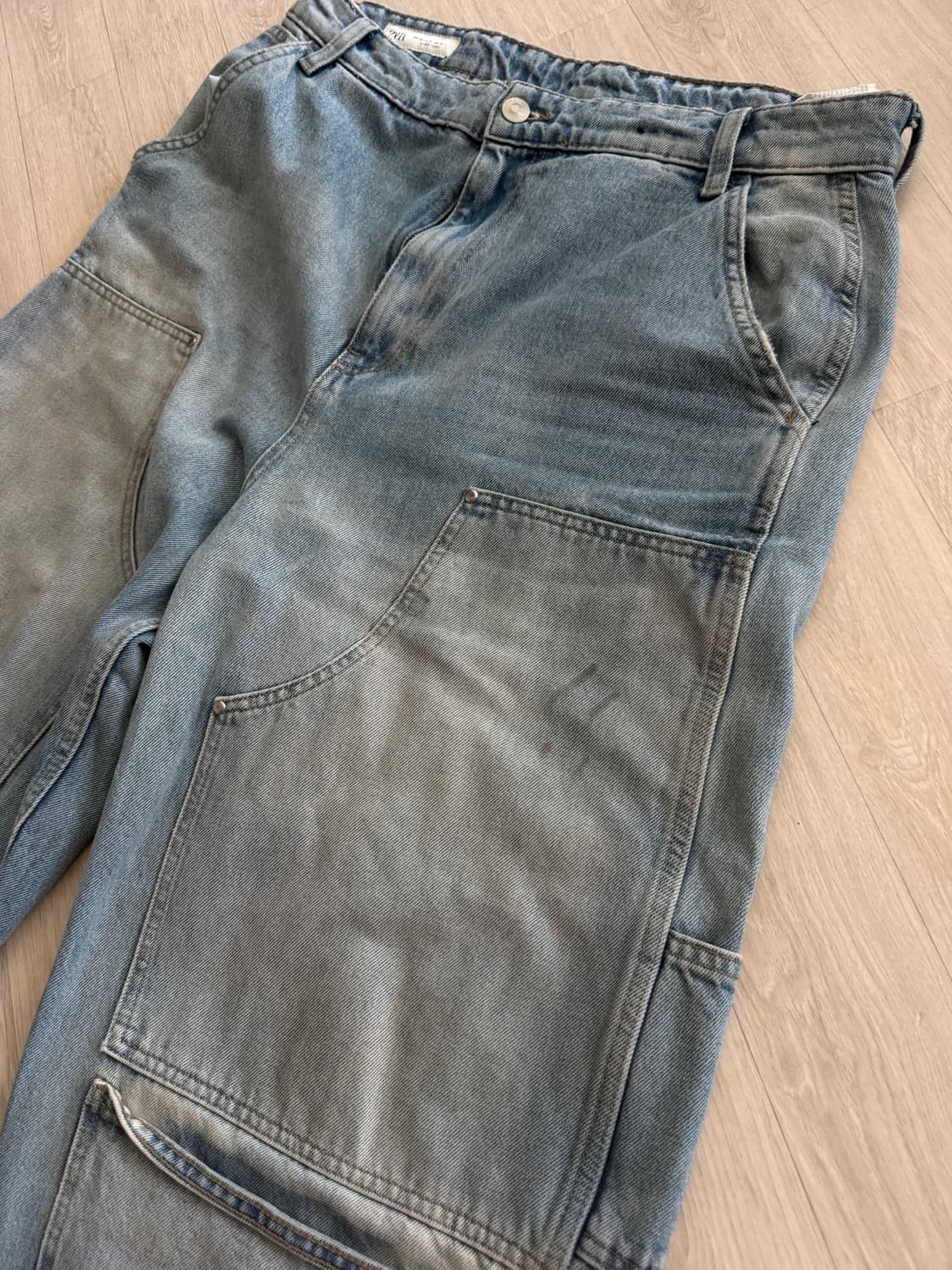 자라  연청 카펜터 와이드 데님 상품이미지4