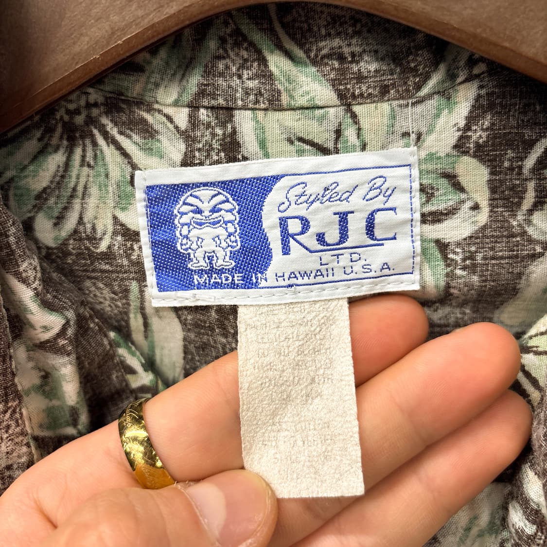 80s RJC 보타니컬 플로럴 프린팅 하와이안 폴로셔츠 N1273 상품이미지8