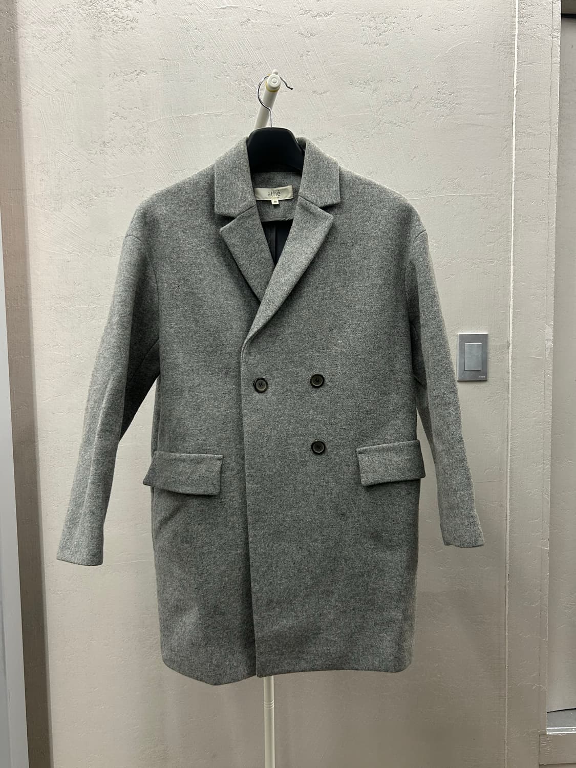 athe (아떼) 더블 브레스트 여성 코트 회색 상품이미지2