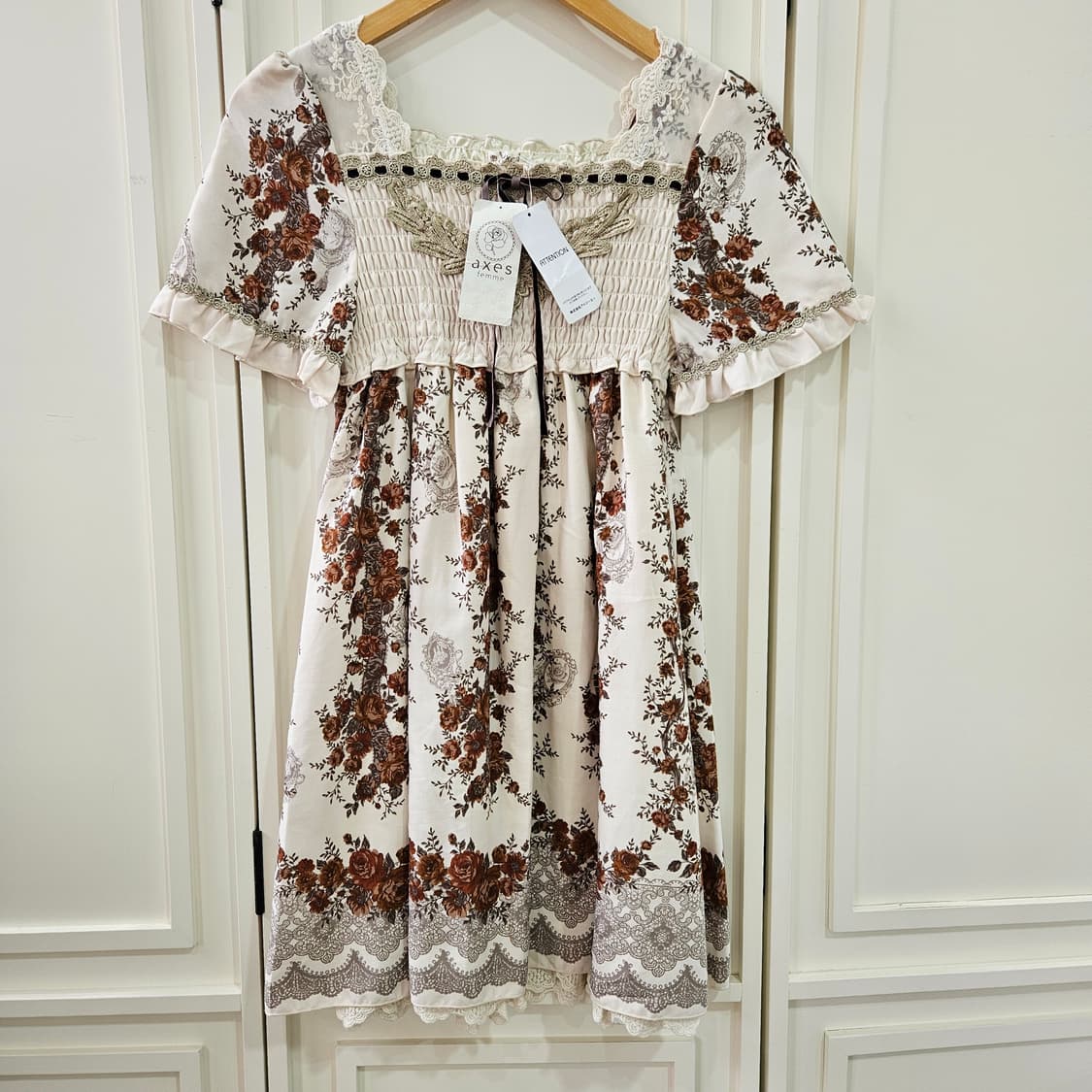 엑시즈팜 (axes femme) 로즈 레이스 스모킹 원피스 상품이미지7