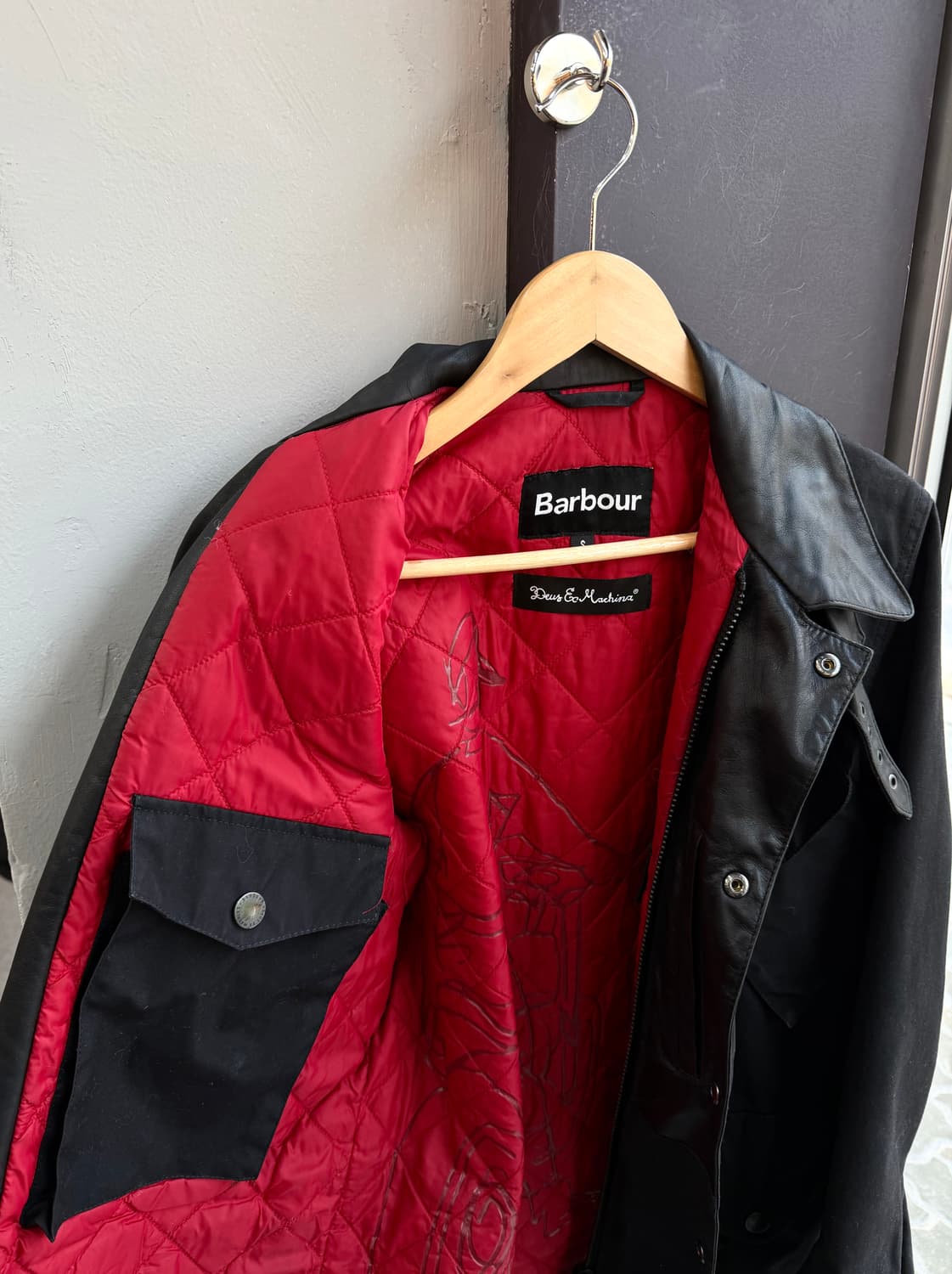 S/ 바버X데우스 유니온젝 왁스 레더 자켓 상품이미지6