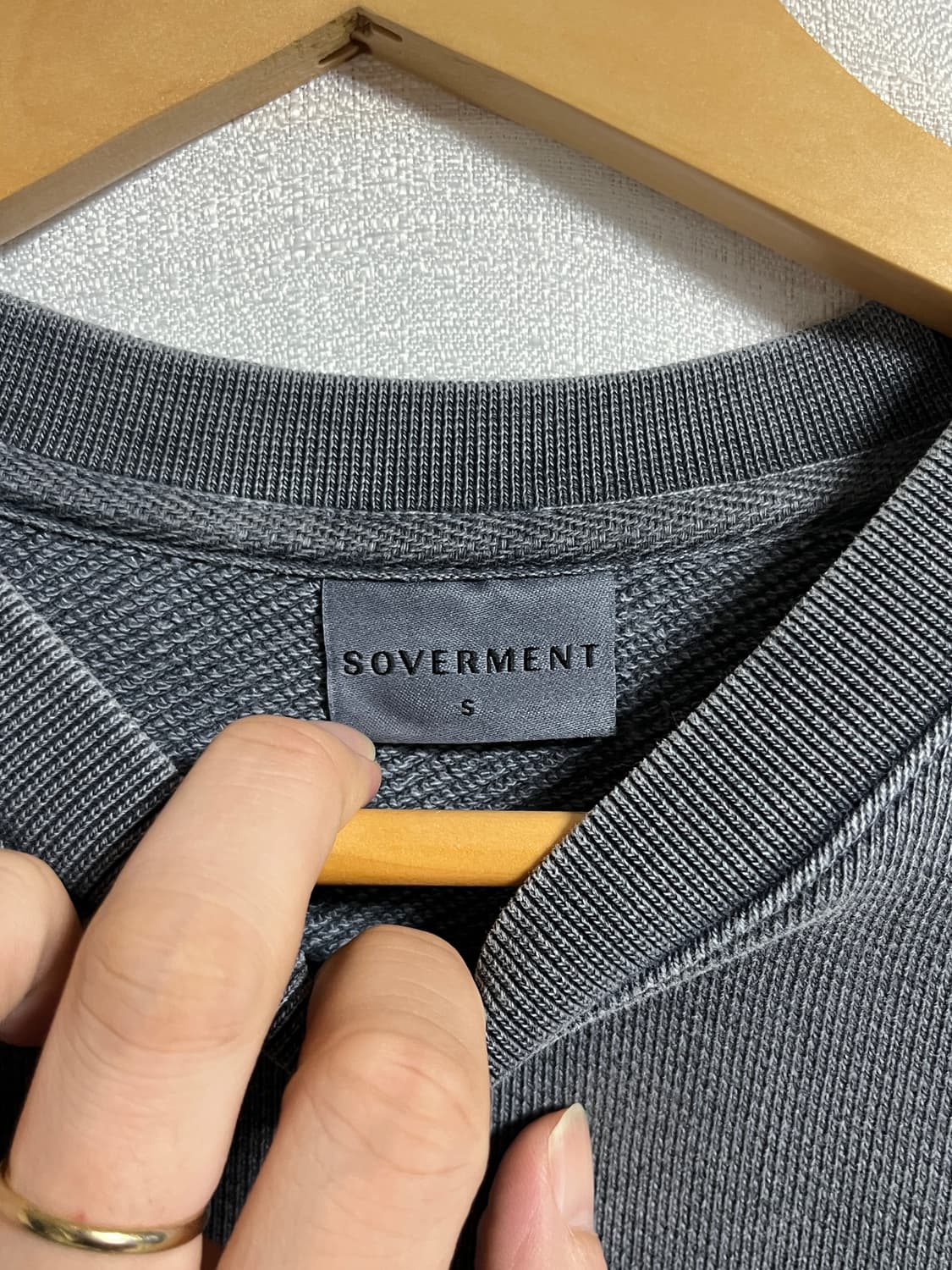 공용 소버먼트 피그먼트 오버핏 고중량 맨투맨 티셔츠 S 상품이미지4