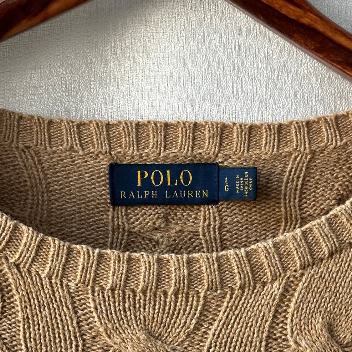 폴로 랄프로렌 케이블 니트 코튼 스웨터 베이지 L 상품이미지7