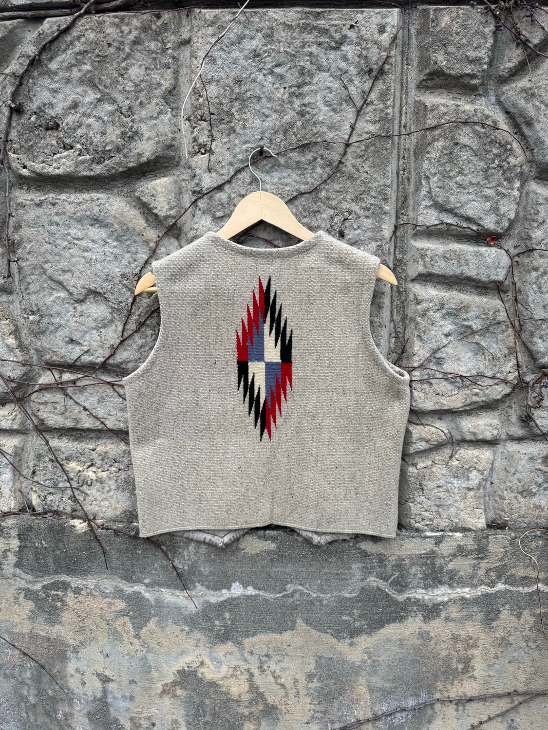 오르테가 핸드 우븐 울 웨스턴 네이티브 치마요 베스트 조끼 상품이미지2