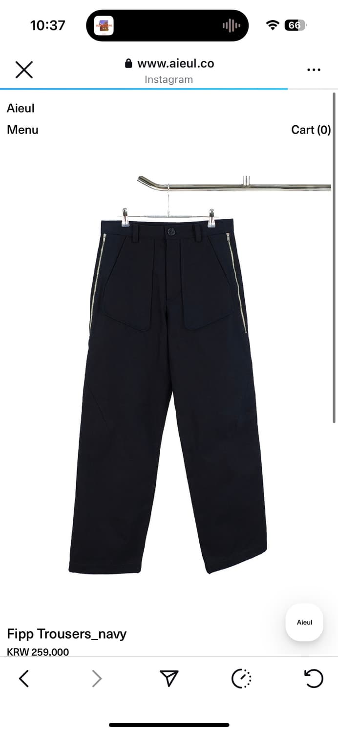 Aieul fipp trousers_navy 상품이미지1