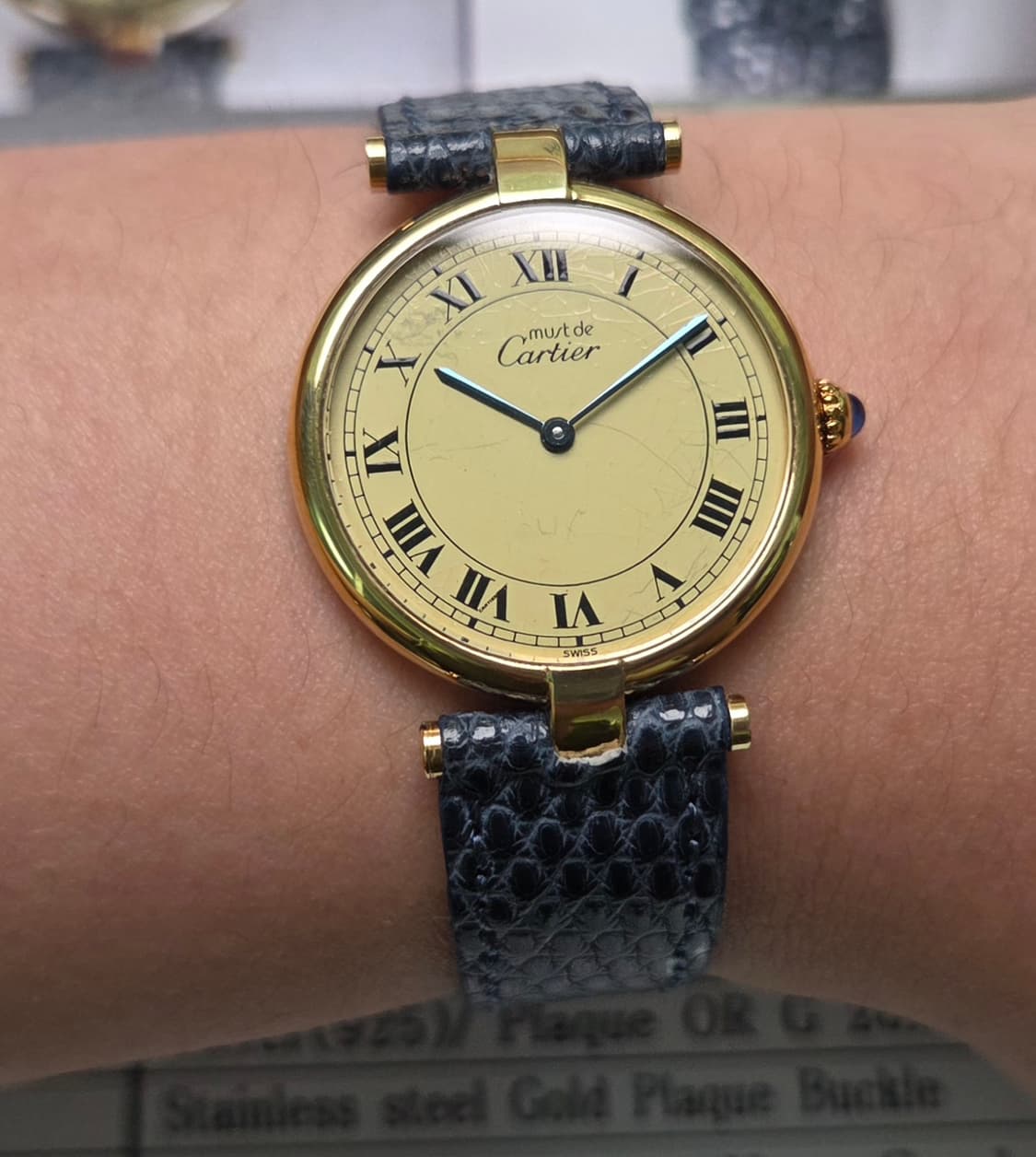 빈티지 까르띠에 머스트드 방돔 오리지널 스파이더 다이얼 남성용 (감정서  상품이미지10