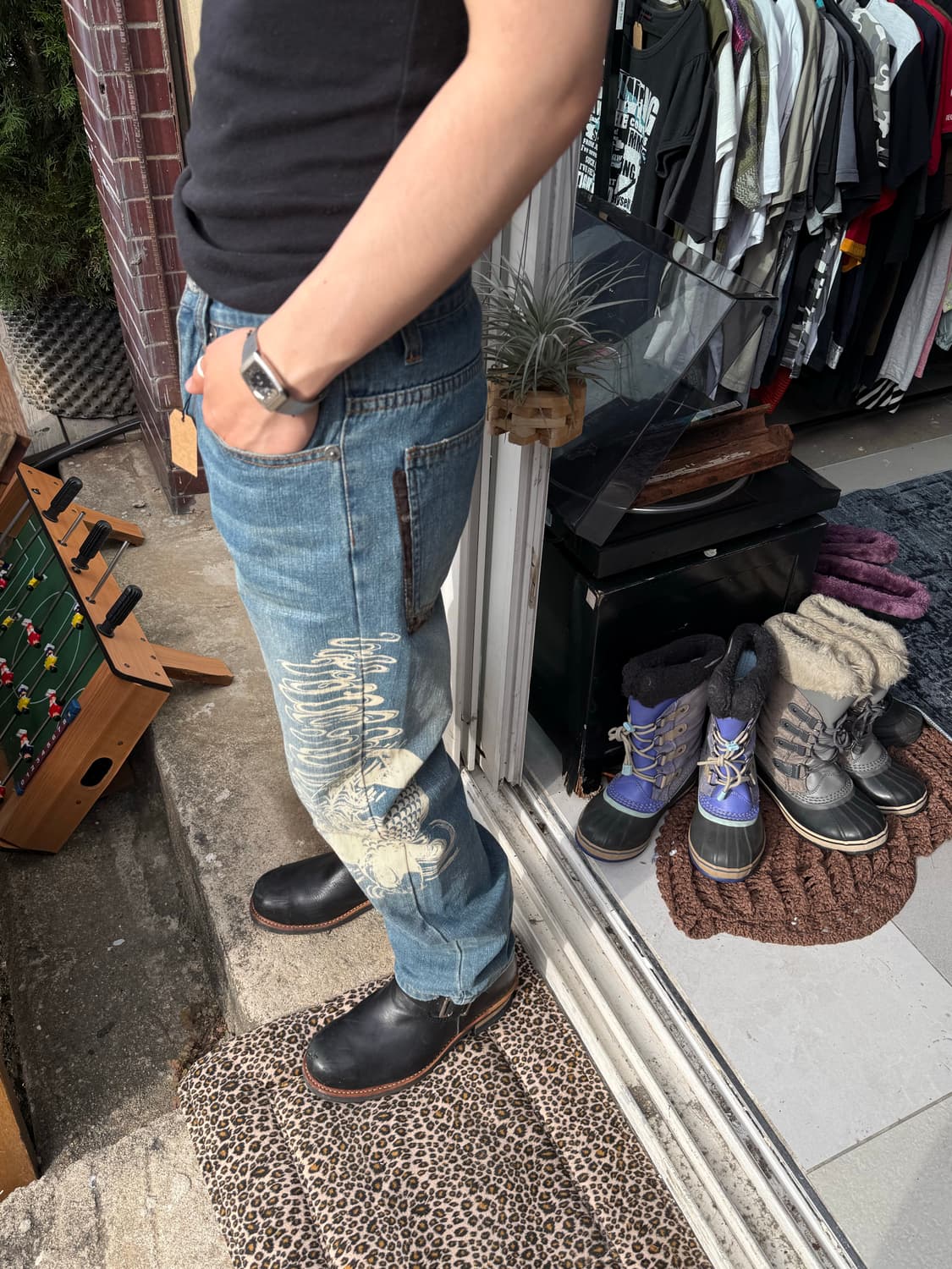 용 프린팅 오리엔탈 패치 포인트 팬츠 상품이미지2