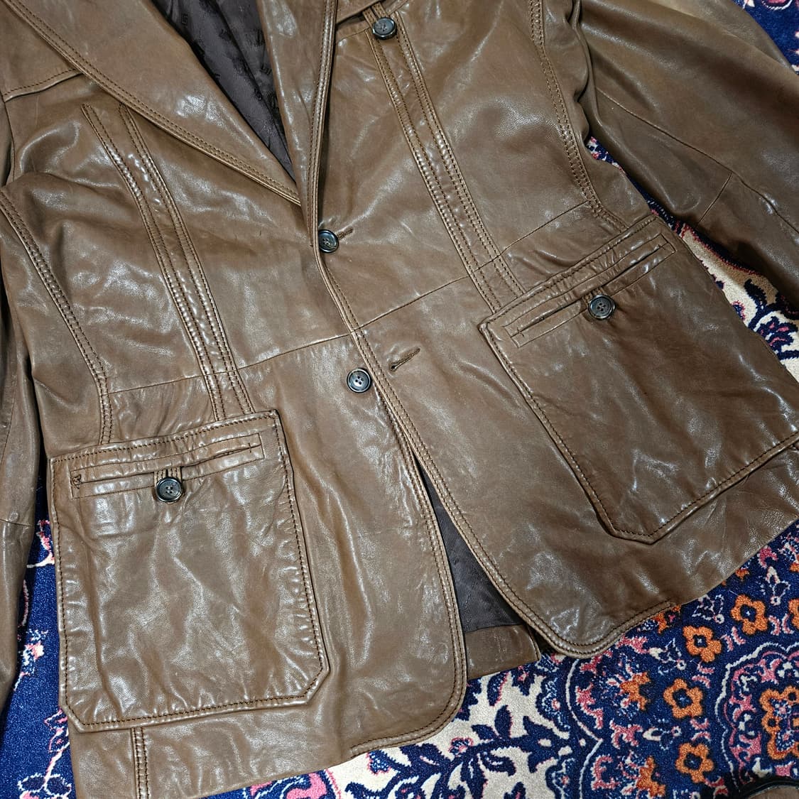 베르사체(VERSACE) 램스킨 클레식 노치드 라펠 카라넥 자켓 52 상품이미지3