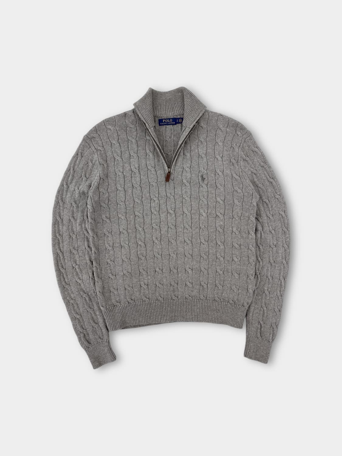 폴로 랄프로렌 신형 루즈핏 하프집 꽈배기 코튼 니트 상품이미지1