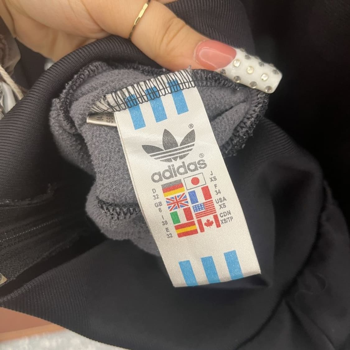 아디다스 Y2K 00's 흑탭 딱붙핏 져지 집업 XS C10409 상품이미지6