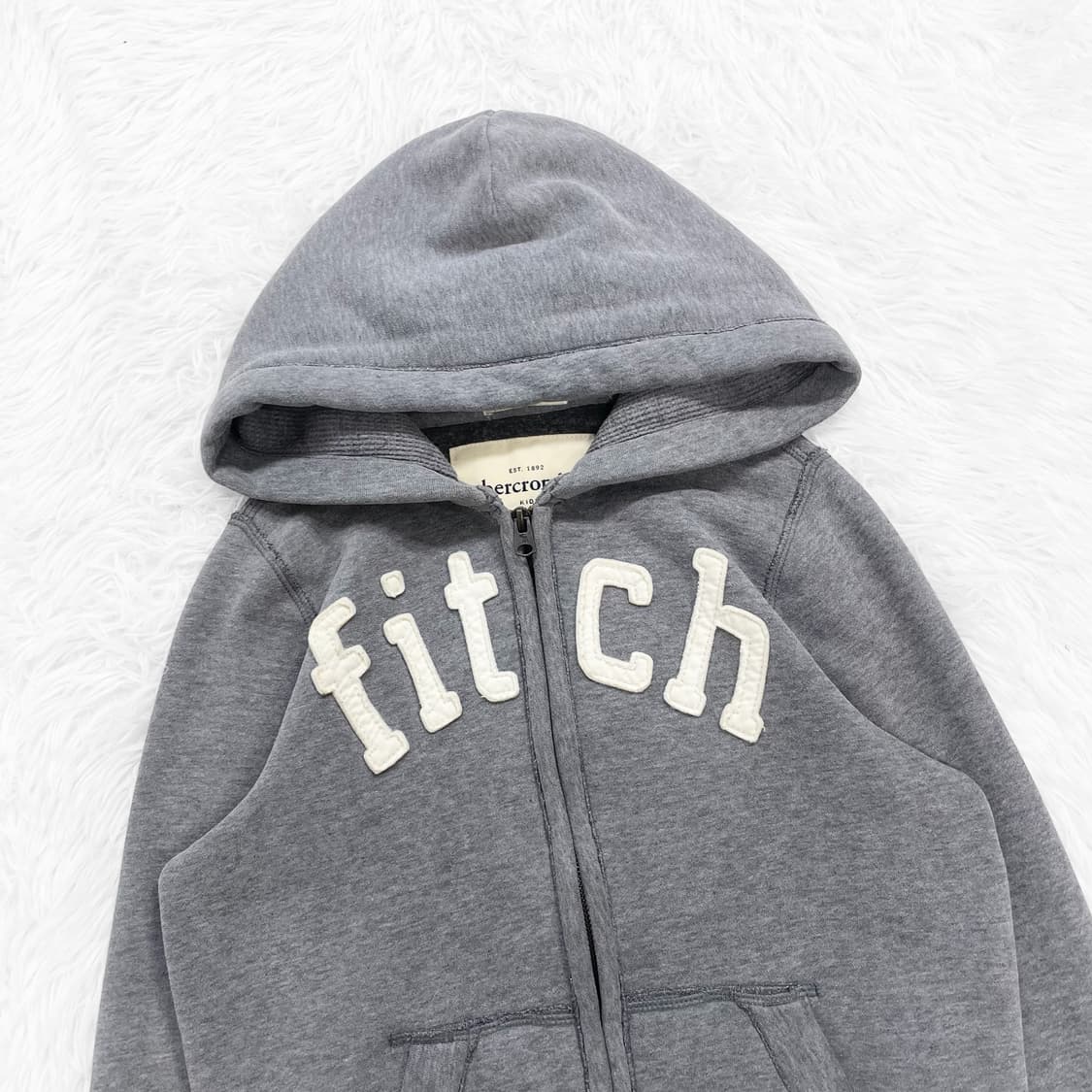 아베크롬비 피치 로고 후드집업 그레이 상품이미지3