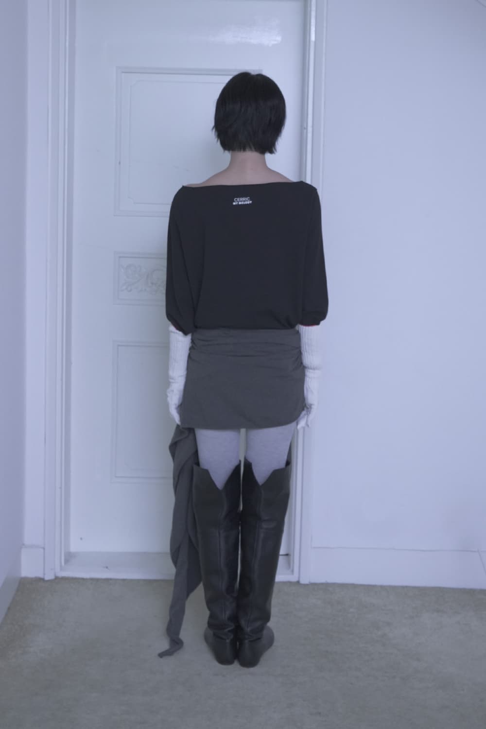 세릭 마이멜로디 My Melody Cut Out Top Black 산리오 상품이미지9