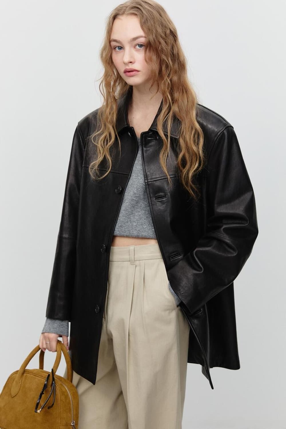 (XS)Dunst 던스트 유니섹스 램스킨 하프 카코트 레더자켓 상품이미지1